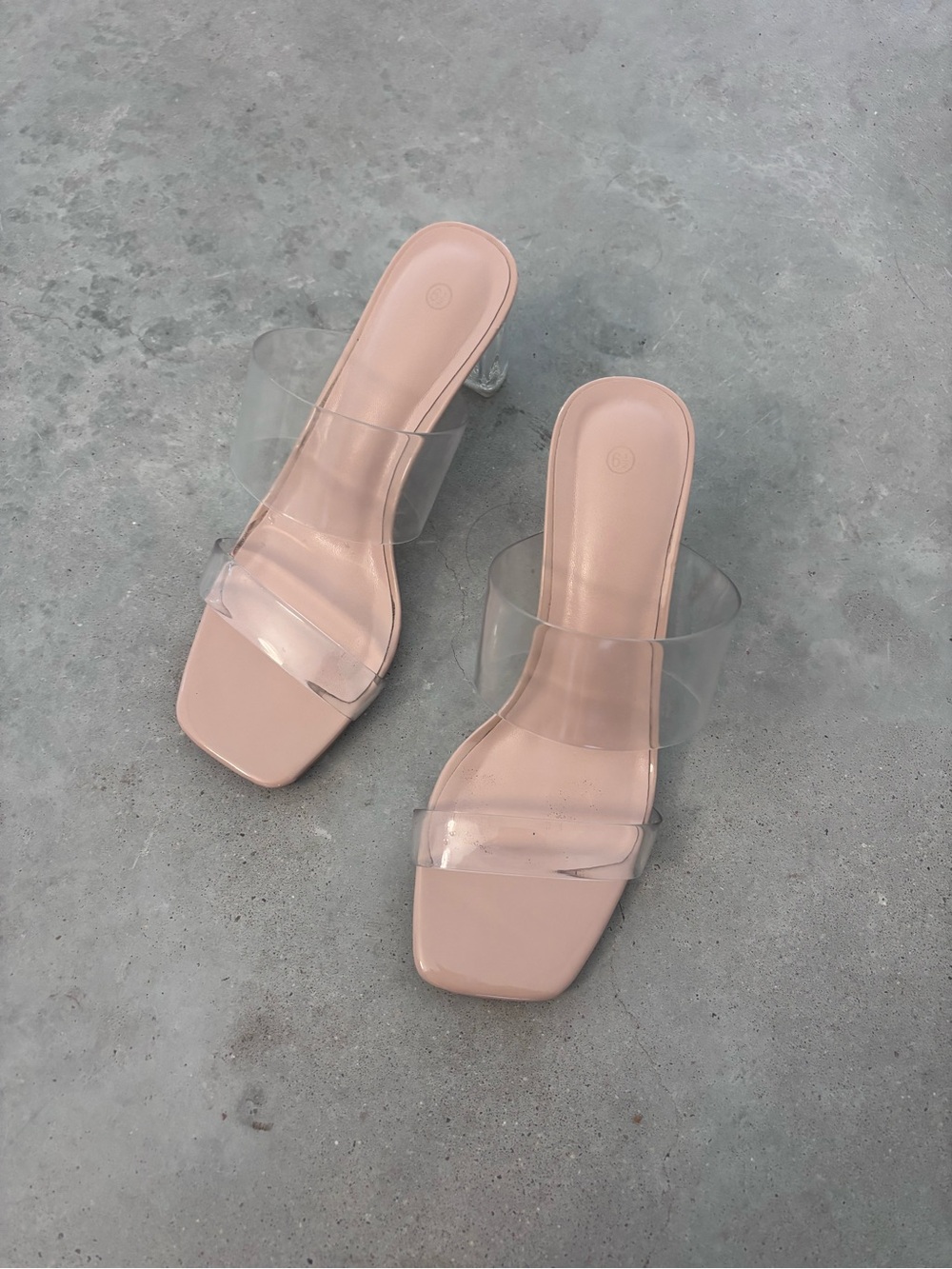 Acrylic Block Heel Sandals – Size 6.5